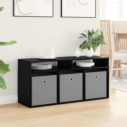 vidaXL Lowboard with Drawer Black Oak 102 x 32 x 48.5 cm 4