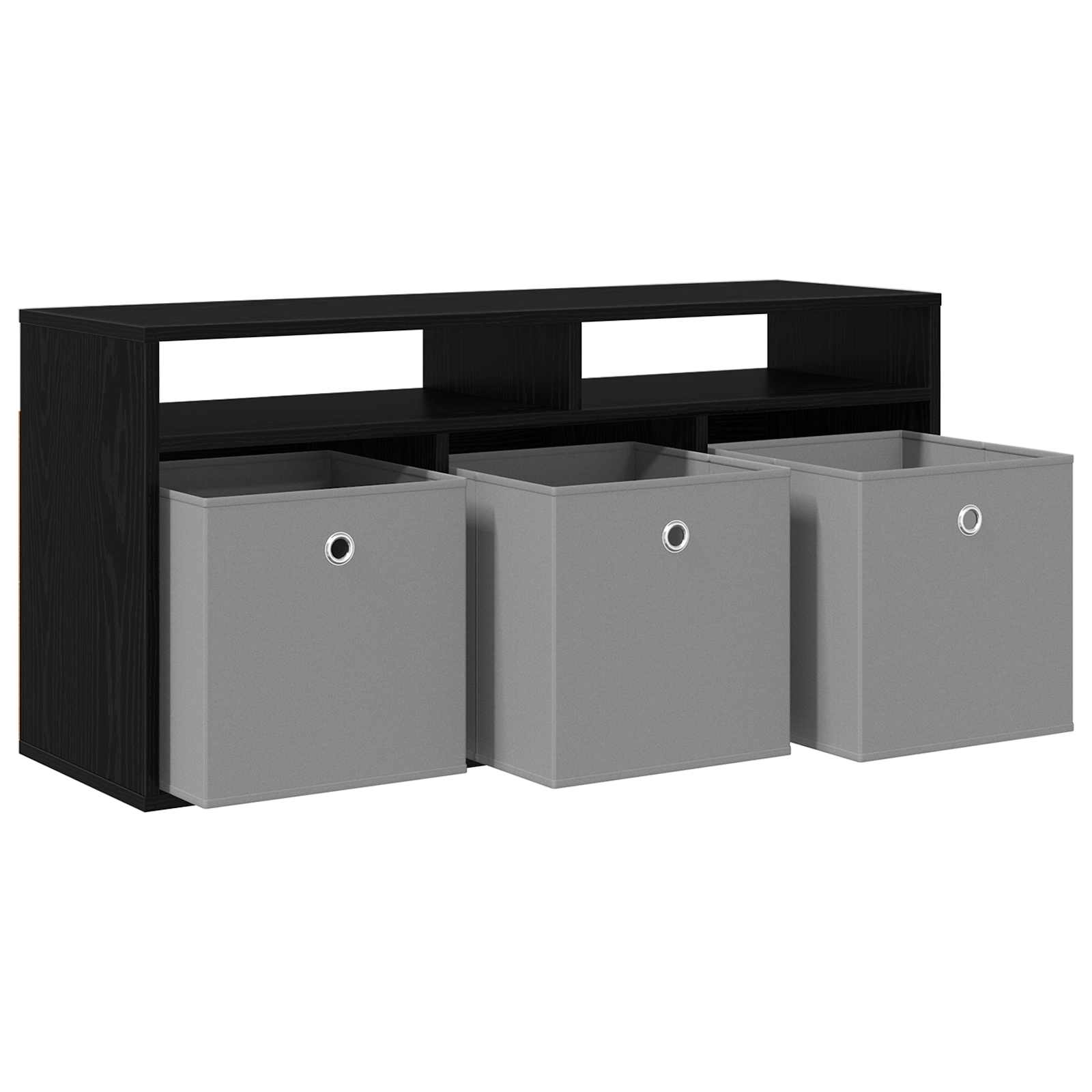 vidaXL Lowboard with Drawer Black Oak 102 x 32 x 48.5 cm 5
