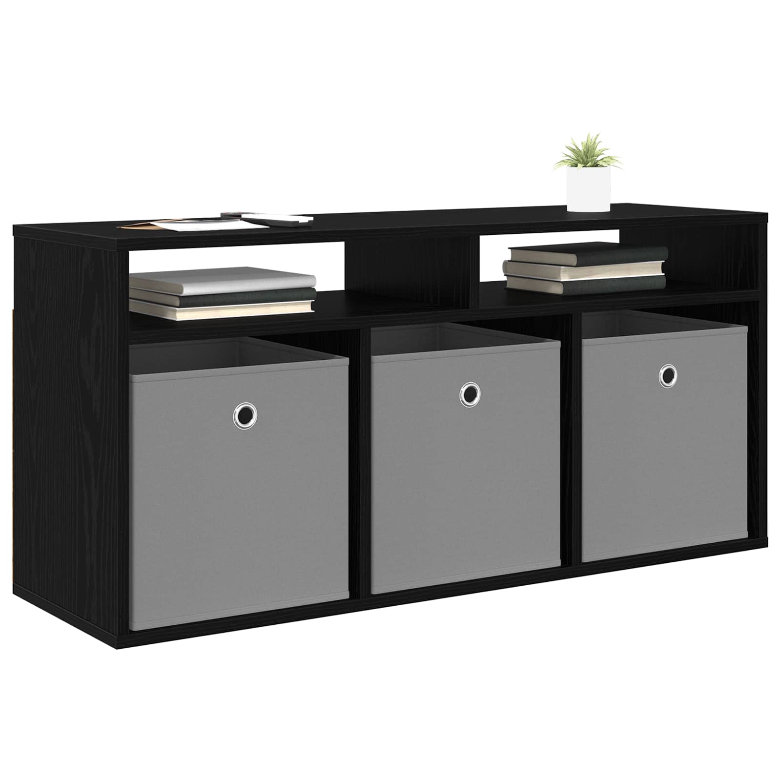vidaXL Lowboard with Drawer Black Oak 102 x 32 x 48.5 cm 3