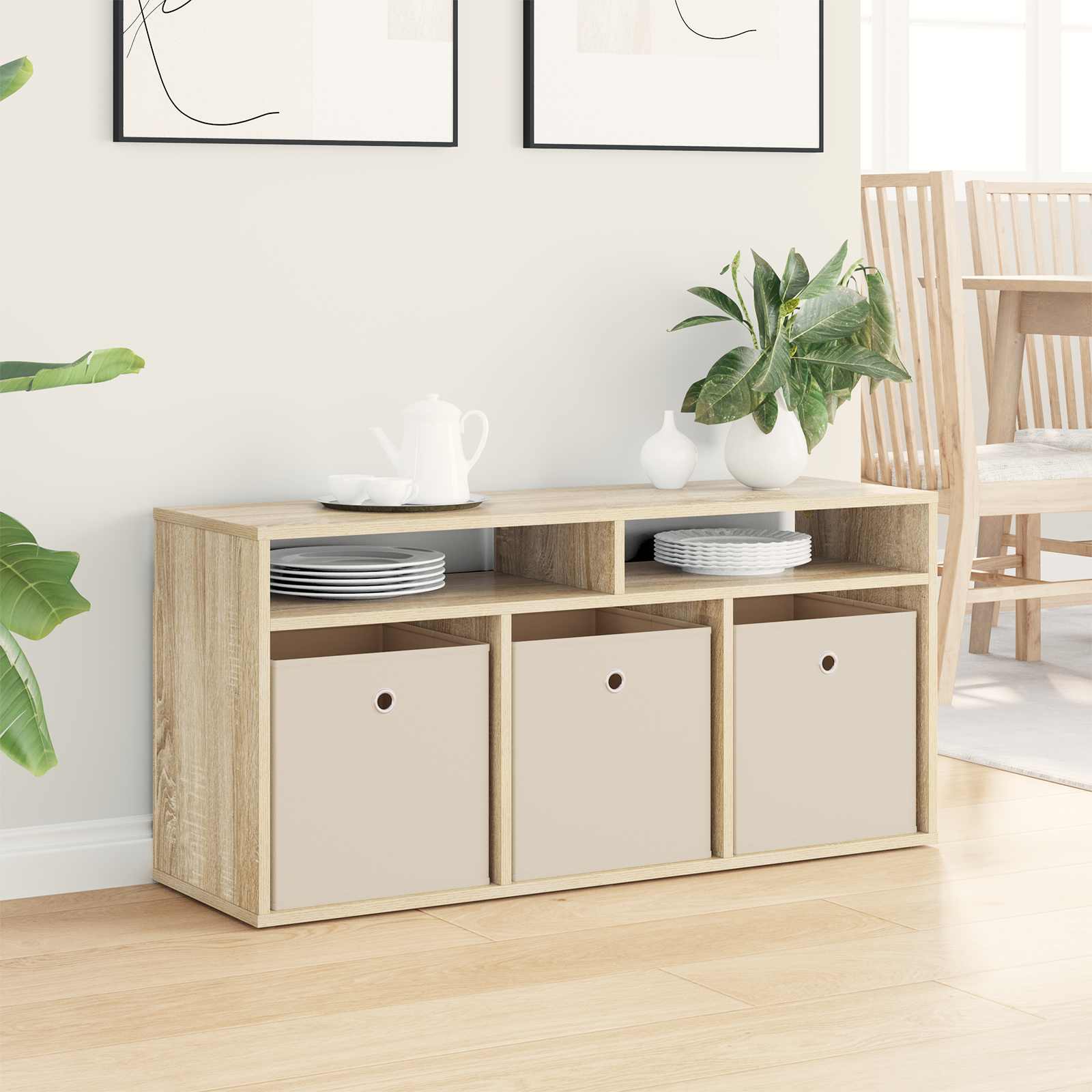 vidaXL Lowboard with Drawer Sonoma Oak 102 x 32 x 48.5 cm 4
