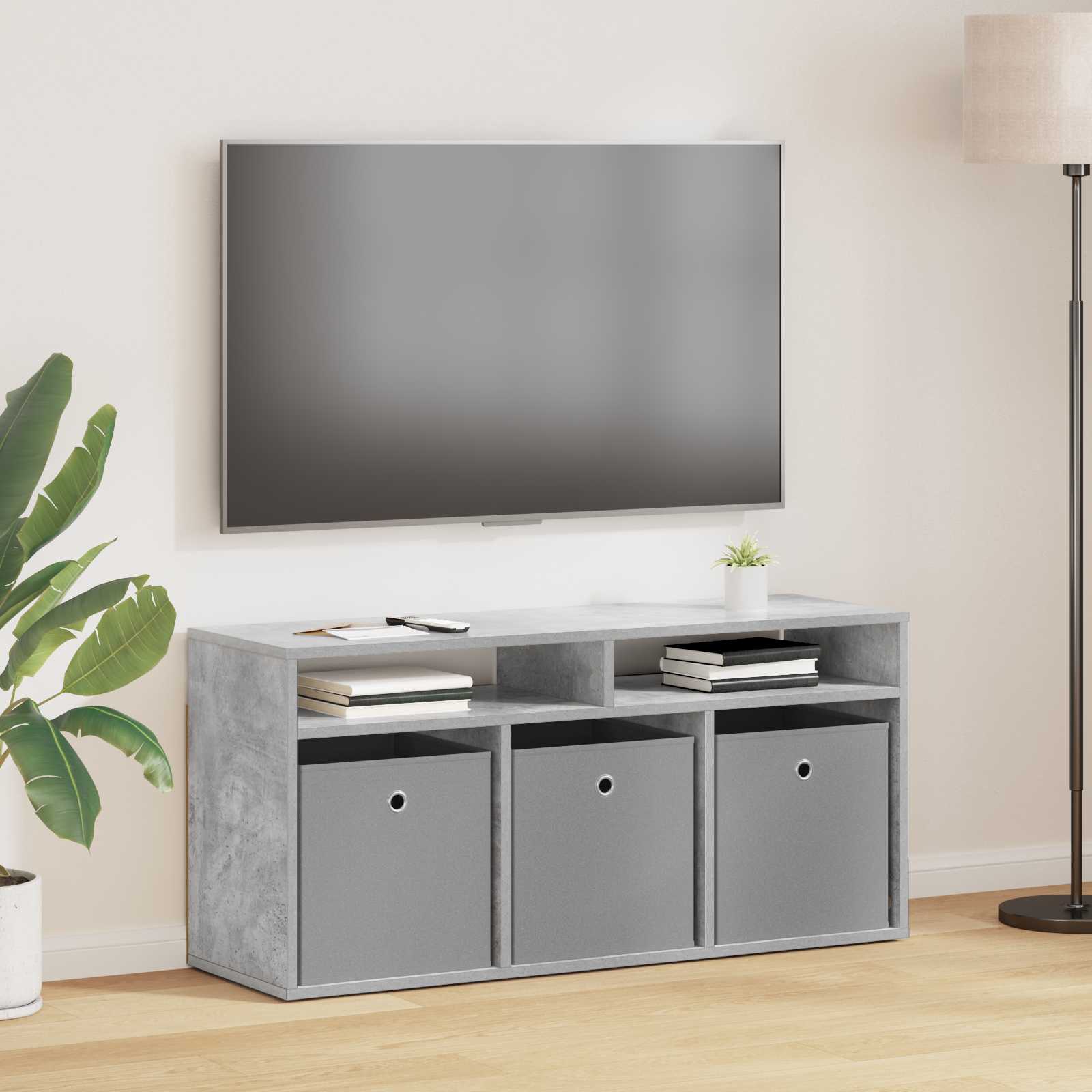 vidaXL Lowboard with Drawer Concrete Grey 102 x 32 x 48.5 cm 1