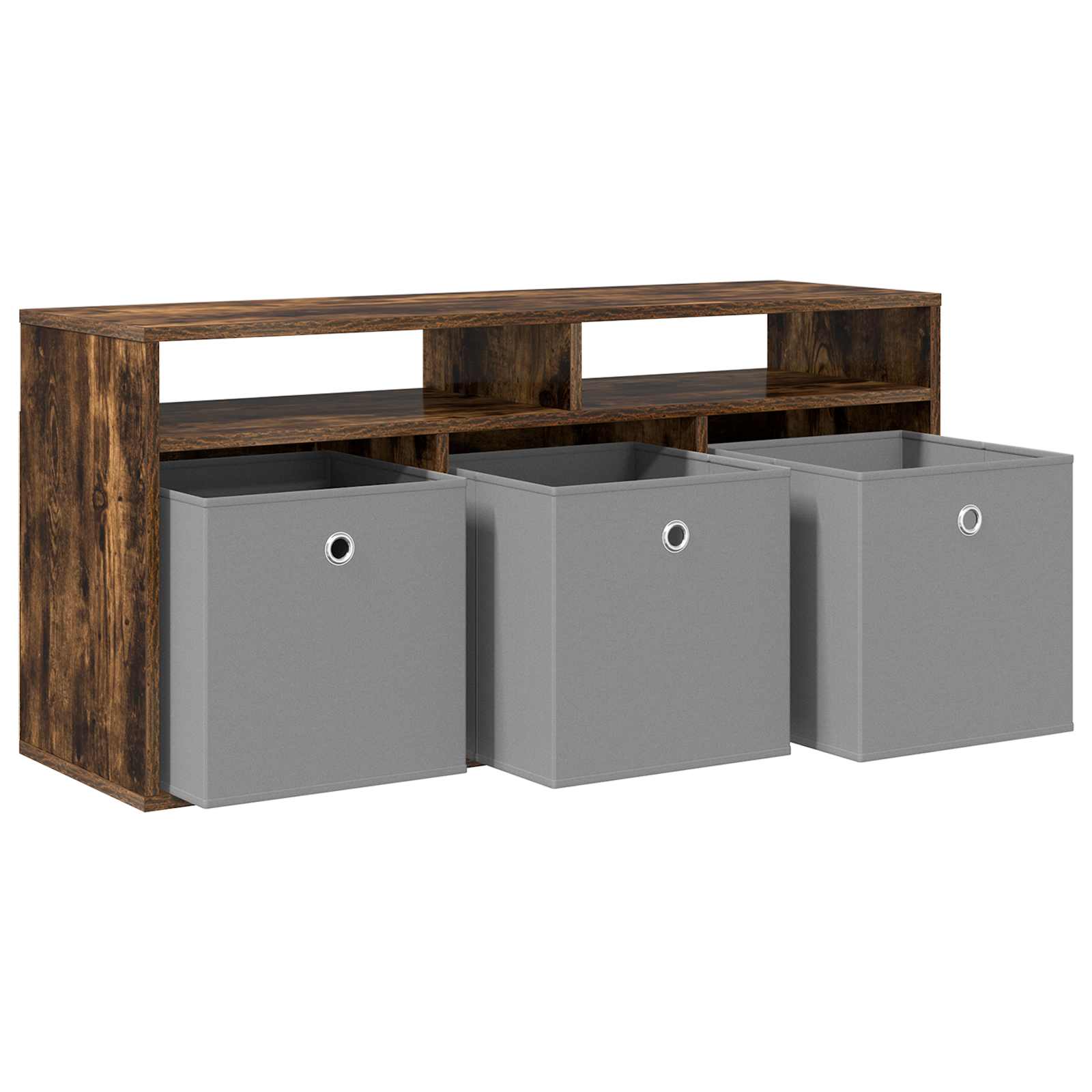 vidaXL Lowboard with Drawer Smoked Oak 102 x 32 x 48.5 cm 5