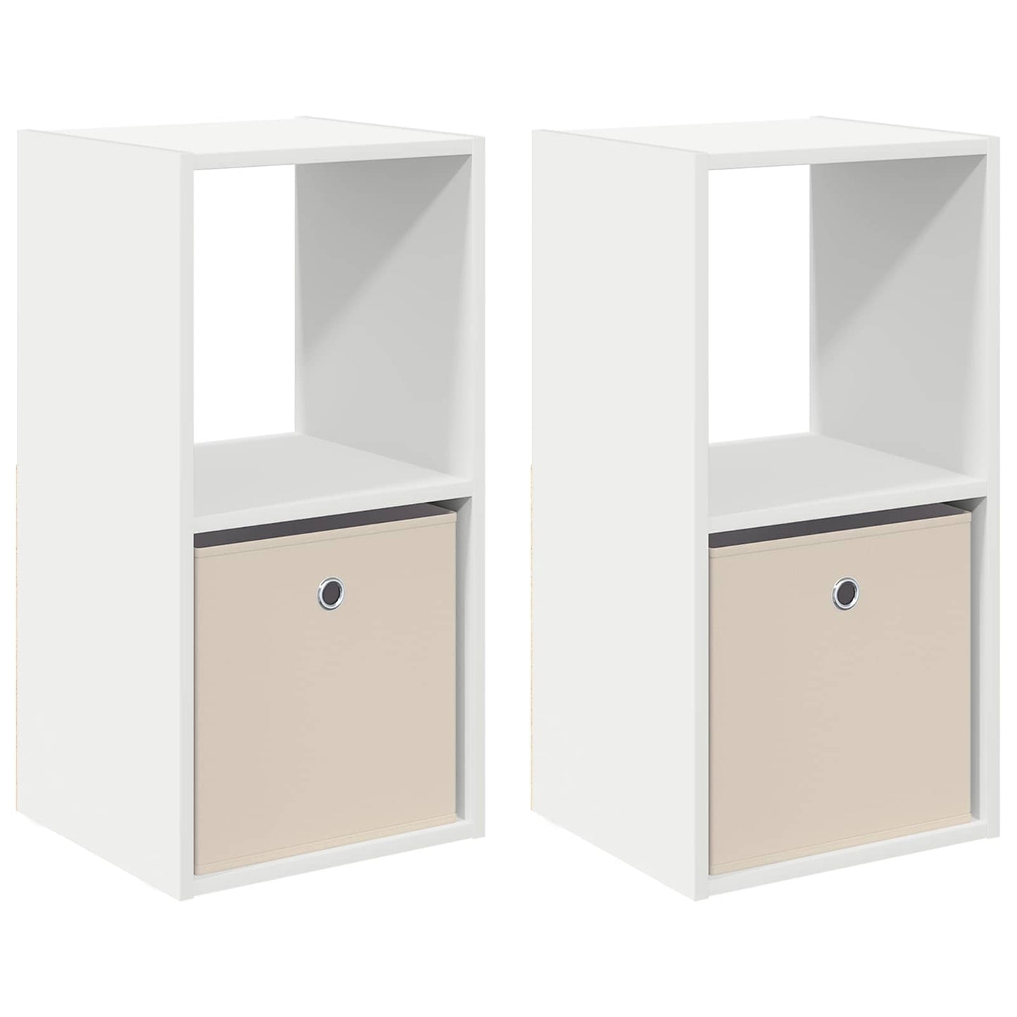 vidaXL Bedside Table 2 pcs White 35 x 32 x 68.5 cm Engineered Wood 2