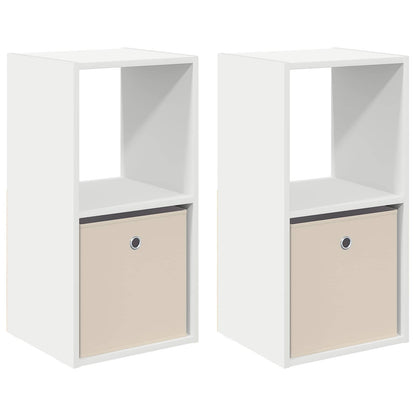 vidaXL Bedside Table 2 pcs White 35 x 32 x 68.5 cm Engineered Wood 2