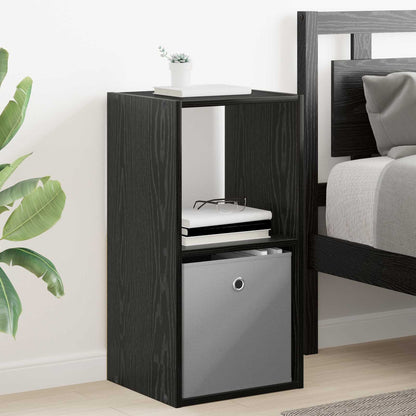 Bedside Table 2 pcs Black Oak Engineered Wood