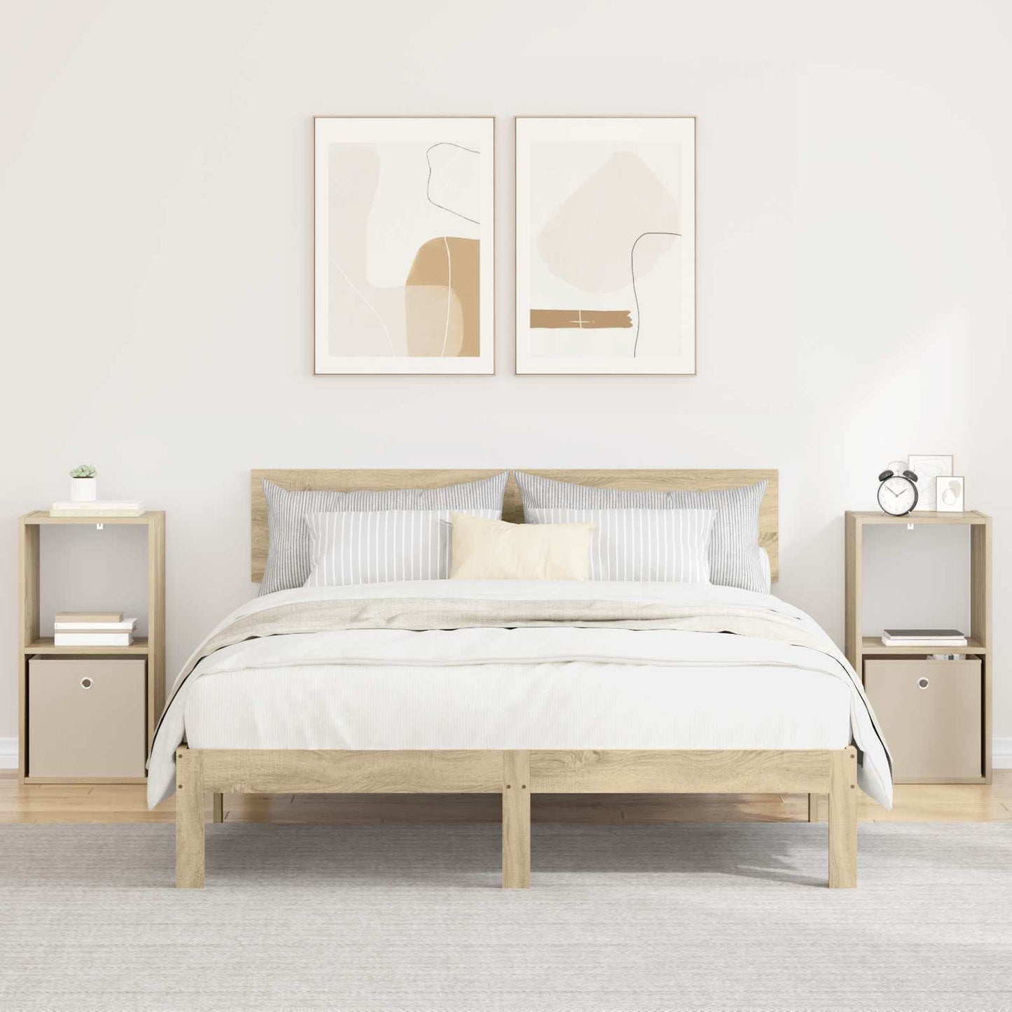 vidaXL Bedside Table 2 pcs Sonoma Oak 35 x 32 x 68.5 cm 1