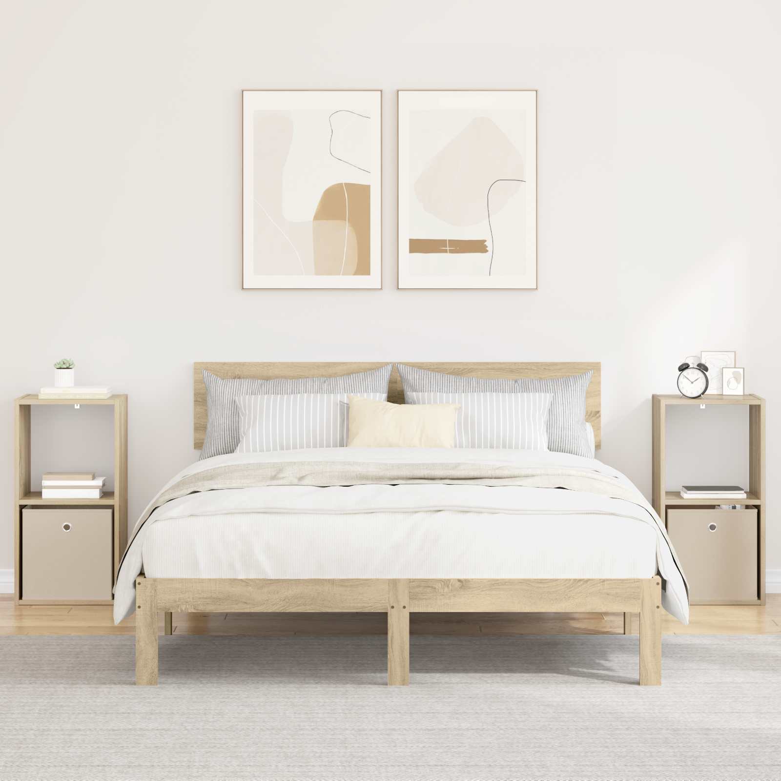 vidaXL Bedside Table 2 pcs Sonoma Oak 35 x 32 x 68.5 cm 1