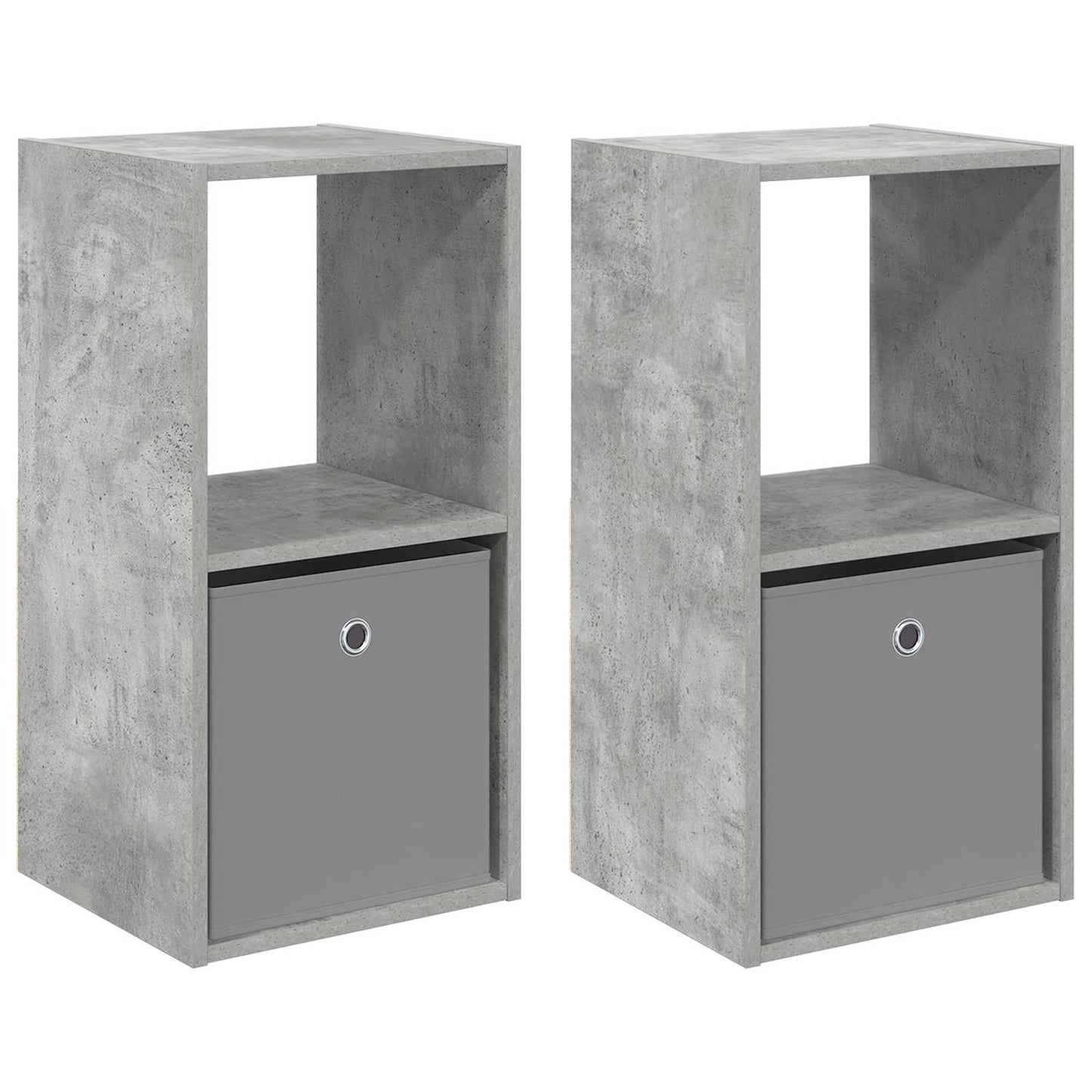 vidaXL Bedside Table 2 pcs Concrete Grey 35 x 32 x 68.5 cm 2