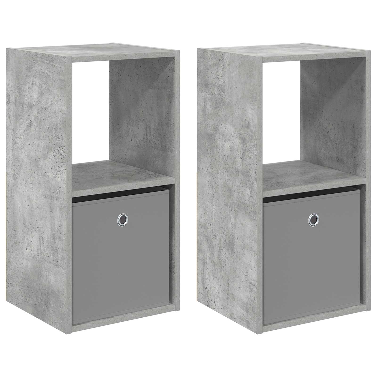 vidaXL Bedside Table 2 pcs Concrete Grey 35 x 32 x 68.5 cm 2
