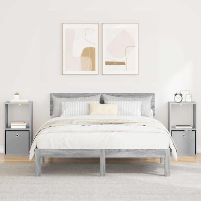 vidaXL Bedside Table 2 pcs Grey Sonoma 35 x 32 x 68.5 cm 1