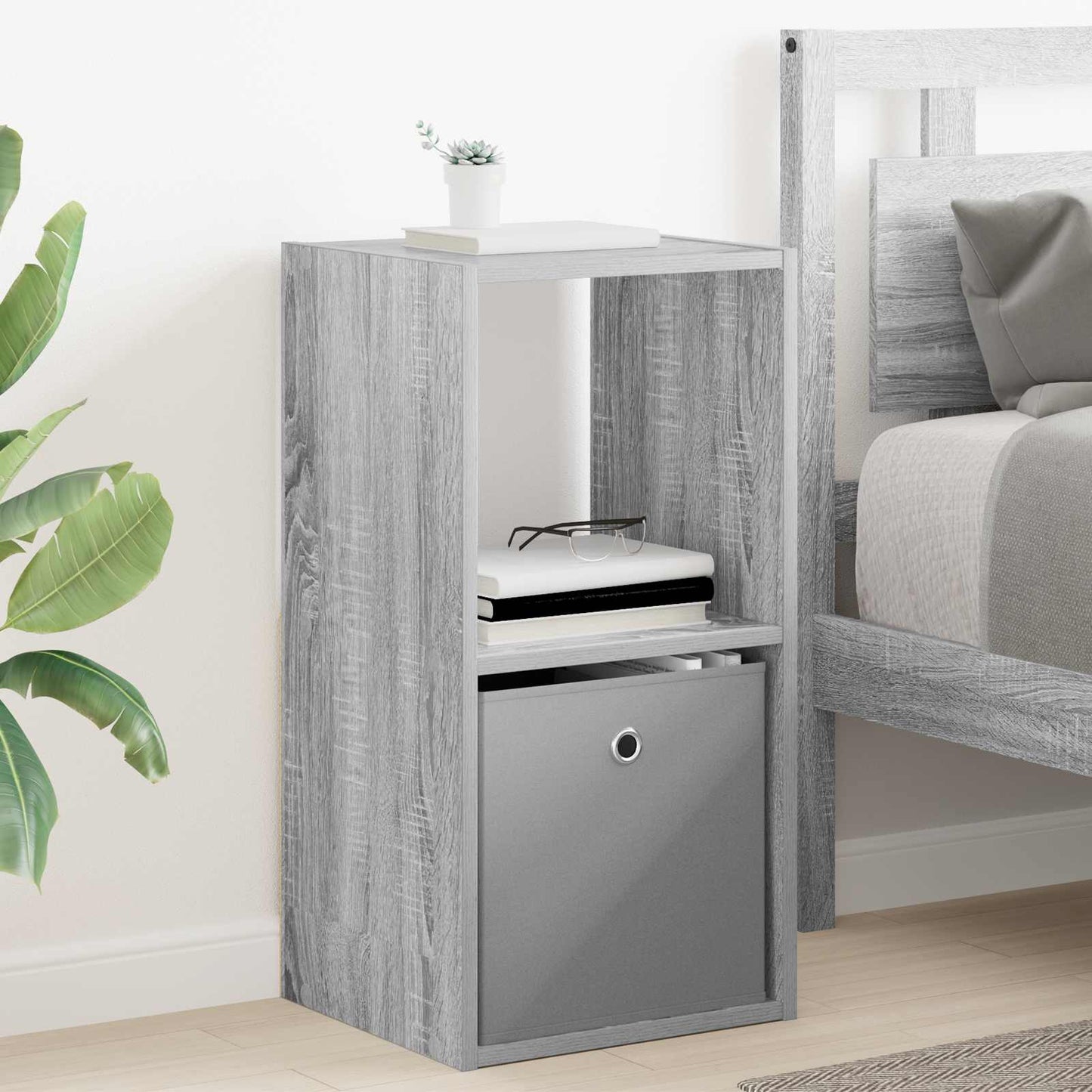 vidaXL Bedside Table 2 pcs Grey Sonoma 35 x 32 x 68.5 cm 4