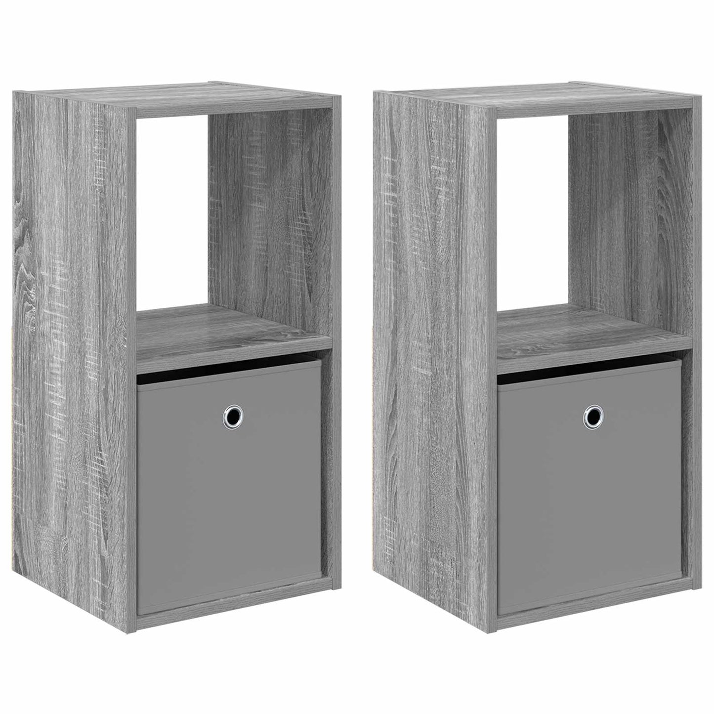 vidaXL Bedside Table 2 pcs Grey Sonoma 35 x 32 x 68.5 cm 2