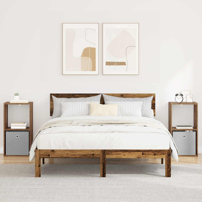 vidaXL Bedside Table 2 pcs Old Wood 35 x 32 x 68.5 cm Engineered Wood 1