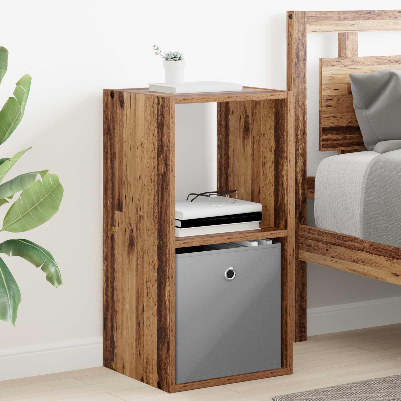 vidaXL Bedside Table 2 pcs Old Wood 35 x 32 x 68.5 cm Engineered Wood 4