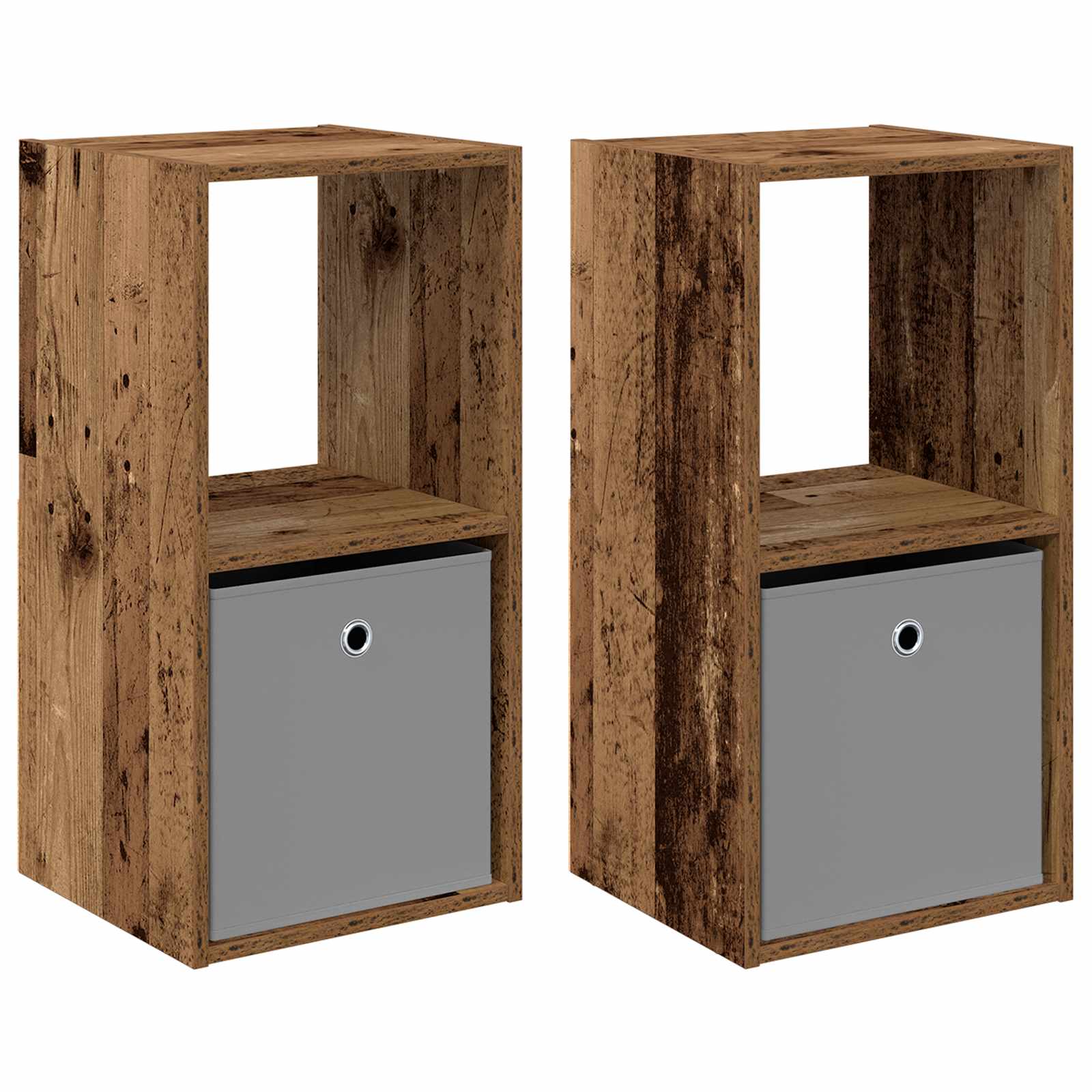 vidaXL Bedside Table 2 pcs Old Wood 35 x 32 x 68.5 cm Engineered Wood 2