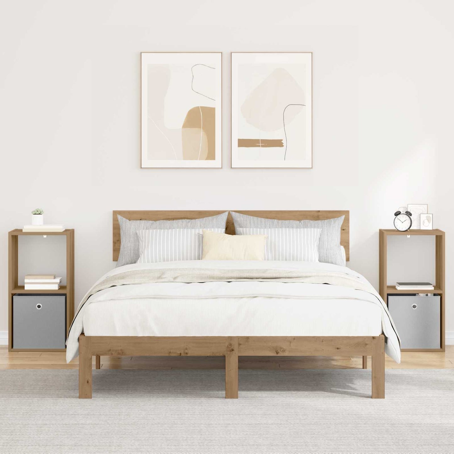 vidaXL Bedside Table 2 pcs Artisan Oak 35 x 32 x 68.5 cm 1