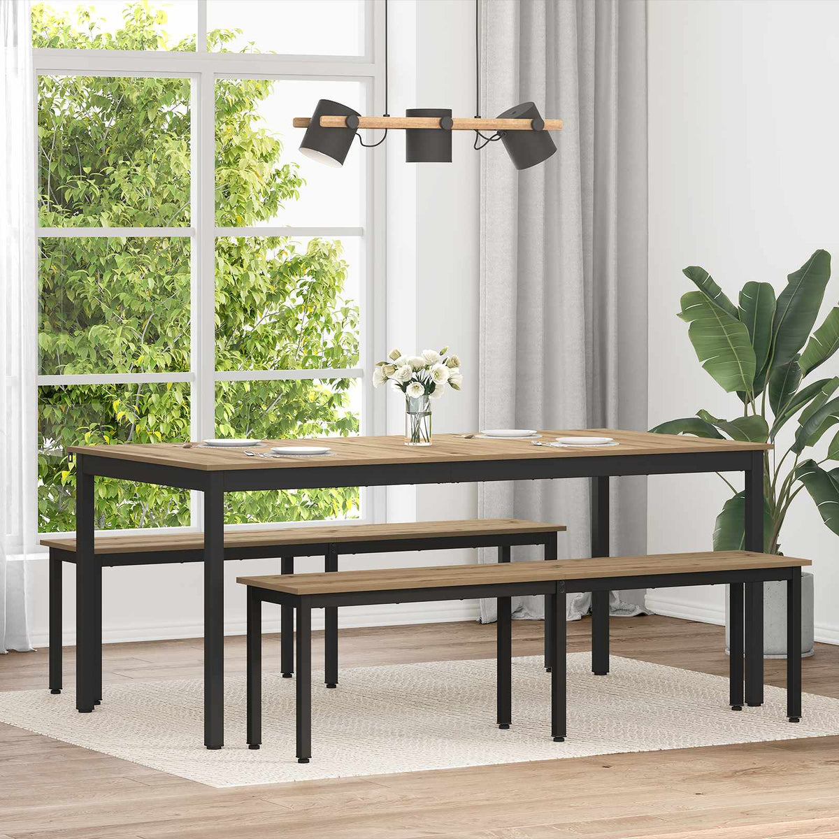 vidaXL Dining Tables Engineered Wood Artisan Oak
