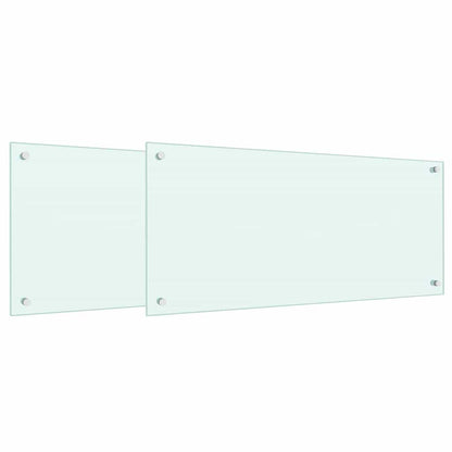 vidaXL Kitchen Backsplash 2 pcs White 90 x 40 cm Tempered Glass 2