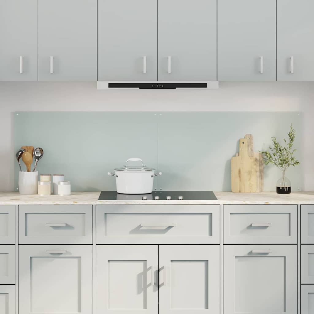 vidaXL Kitchen Backsplash 2 pcs White 90 x 50 cm Tempered Glass 1