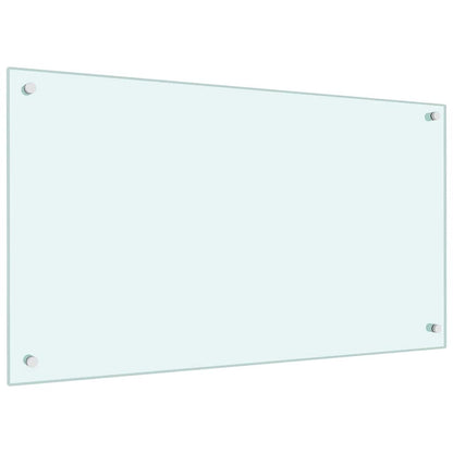 vidaXL Kitchen Backsplash 2 pcs White 90 x 50 cm Tempered Glass 3