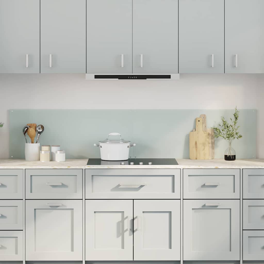 vidaXL Kitchen Backsplash 2 pcs White 100 x 40 cm Tempered Glass 1