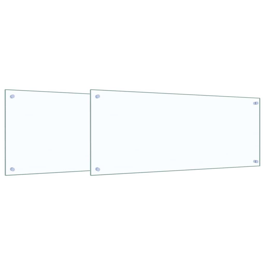 vidaXL Kitchen Backsplash 2 pcs Transparent 100 x 40 cm Tempered Glass 2