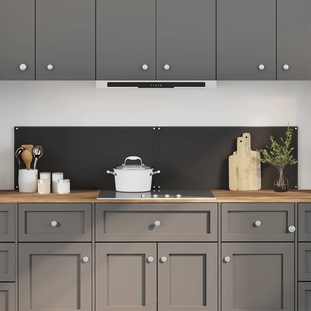 vidaXL Kitchen Backsplash 2 pcs Black 90 x 40 cm Tempered Glass 1