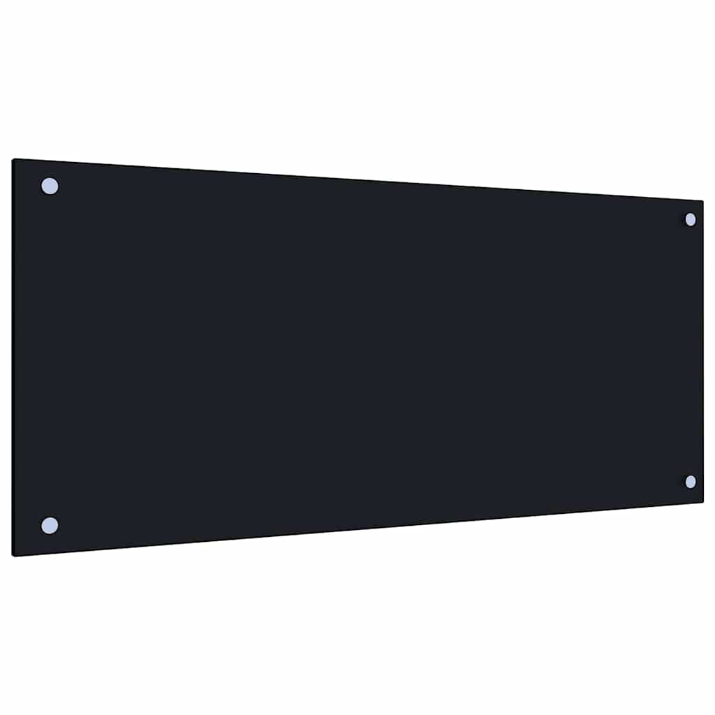 vidaXL Kitchen Backsplash 2 pcs Black 90 x 40 cm Tempered Glass 3