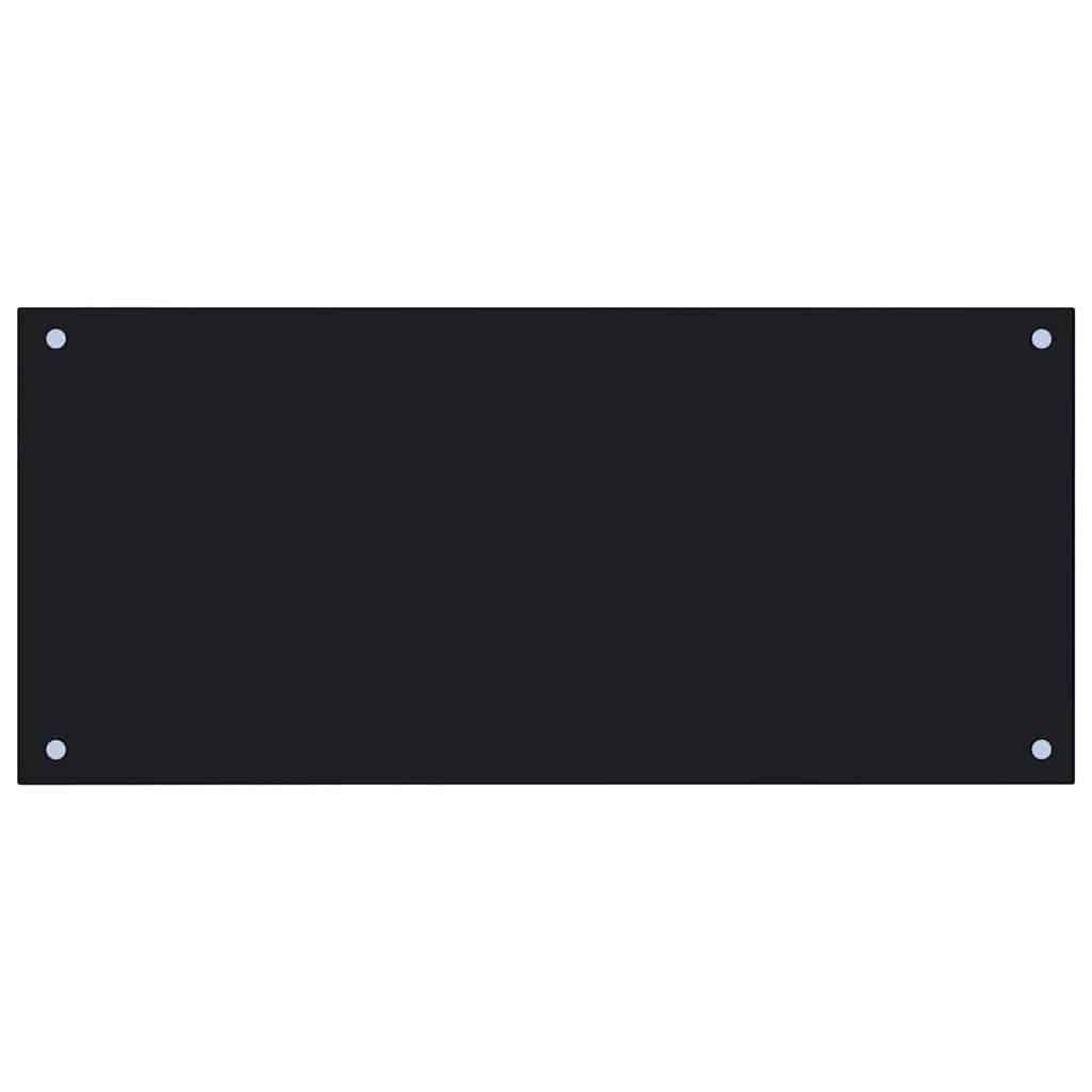 vidaXL Kitchen Backsplash 2 pcs Black 90 x 40 cm Tempered Glass 4