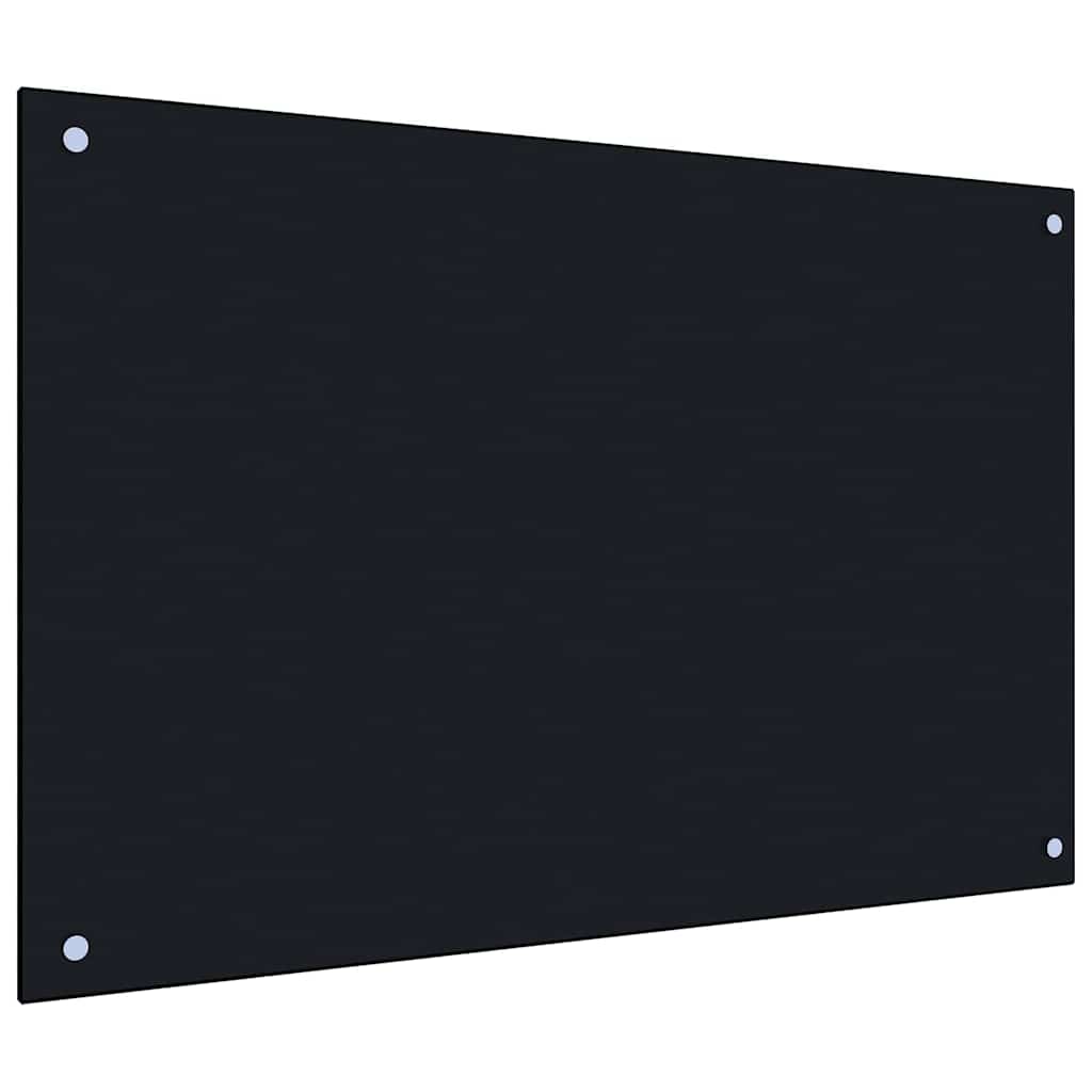 vidaXL Kitchen Backsplash 2 pcs Black 90 x 50 cm Tempered Glass 3