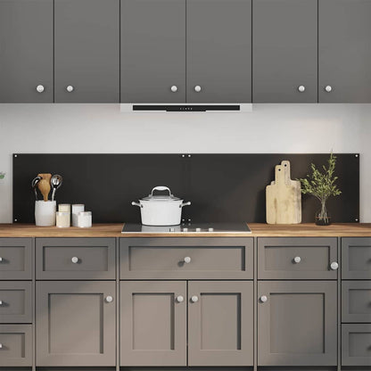 vidaXL Kitchen Backsplash 2 pcs Black 100 x 40 cm Tempered Glass 1