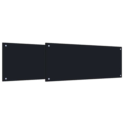 vidaXL Kitchen Backsplash 2 pcs Black 100 x 40 cm Tempered Glass 2