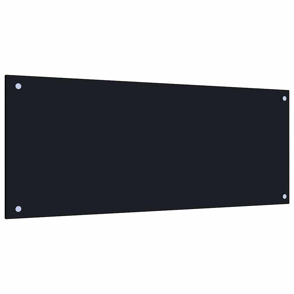 vidaXL Kitchen Backsplash 2 pcs Black 100 x 40 cm Tempered Glass 3
