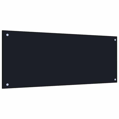 vidaXL Kitchen Backsplash 2 pcs Black 100 x 40 cm Tempered Glass 3