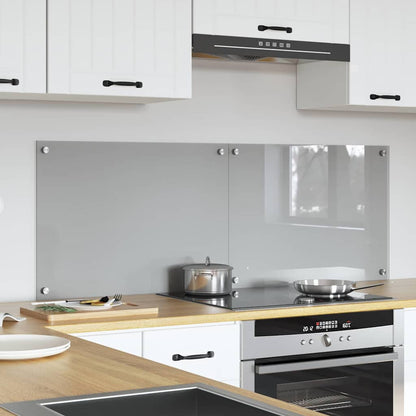 vidaXL Kitchen Backsplash 2 pcs Light Grey 70 x 50 cm Tempered Glass 3