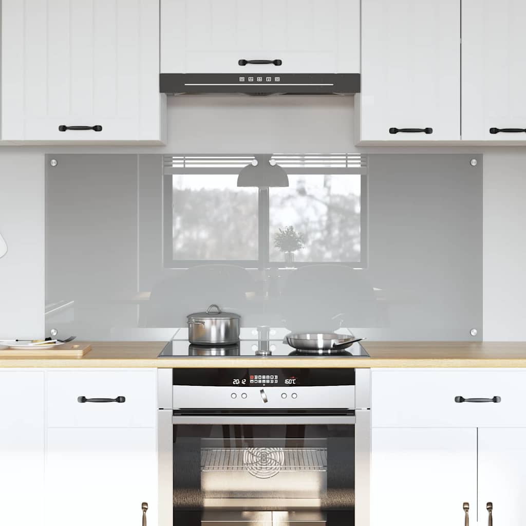 vidaXL Kitchen Backsplash 2 pcs Light Grey 70 x 60 cm Tempered Glass 1