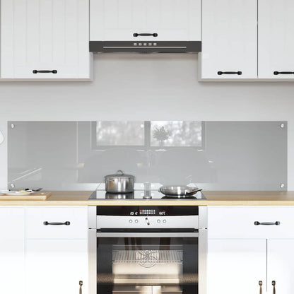 vidaXL Kitchen Backsplash 2 pcs Light Grey 80 x 40 cm Tempered Glass 1