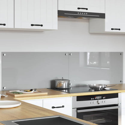vidaXL Kitchen Backsplash 2 pcs Light Grey 80 x 40 cm Tempered Glass 3