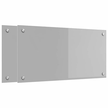 vidaXL Kitchen Backsplash 2 pcs Light Grey 80 x 40 cm Tempered Glass 2