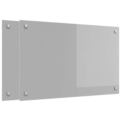 vidaXL Kitchen Backsplash 2 pcs Light Grey 80 x 50 cm Tempered Glass 2