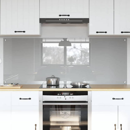 Kitchen Backsplash 70 x 60 cm Tempered Glass 2 pcs Light Grey 80 cm