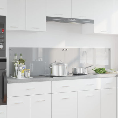 vidaXL Kitchen Backsplash 2 pcs Light Grey 90 x 40 cm Tempered Glass 1