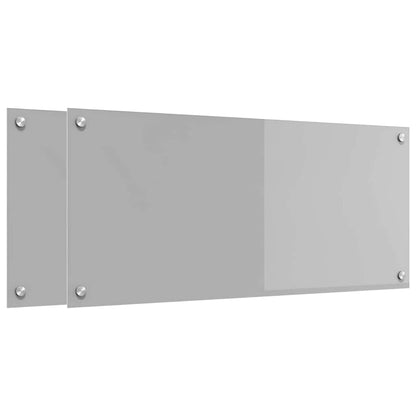 vidaXL Kitchen Backsplash 2 pcs Light Grey 90 x 40 cm Tempered Glass 2