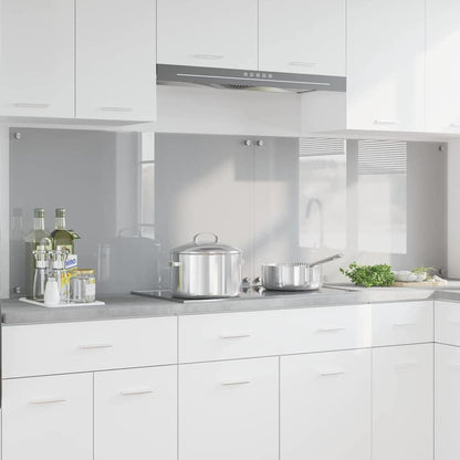Kitchen Backsplash 70 x 60 cm Tempered Glass 2 pcs Light Grey 100 cm