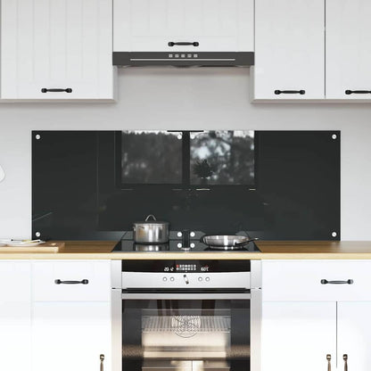 vidaXL Kitchen Backsplash 70 x 50 cm Tempered Glass 2 pcs Dark Grey