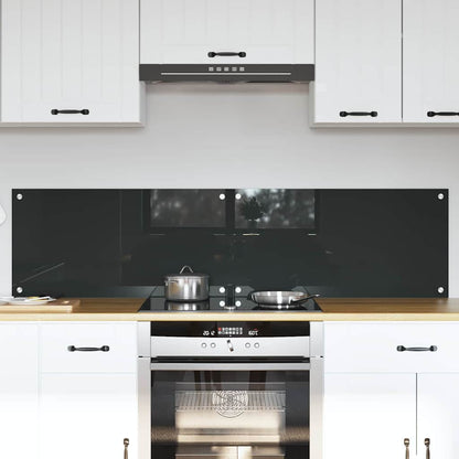 vidaXL Kitchen Backsplash 2 pcs Dark Grey 80 x 40 cm Tempered Glass 1