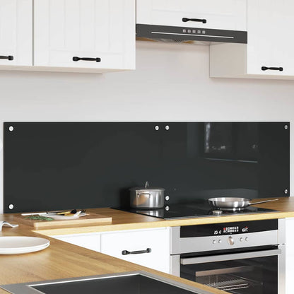 vidaXL Kitchen Backsplash 2 pcs Dark Grey 80 x 40 cm Tempered Glass 3