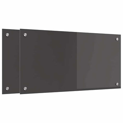 vidaXL Kitchen Backsplash 2 pcs Dark Grey 80 x 40 cm Tempered Glass 2