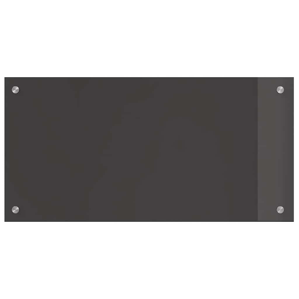 vidaXL Kitchen Backsplash 2 pcs Dark Grey 80 x 40 cm Tempered Glass 4