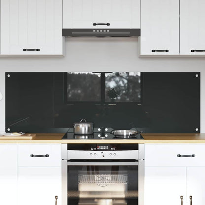 vidaXL Kitchen Backsplash 2 pcs Dark Grey 80 x 50 cm Tempered Glass 1